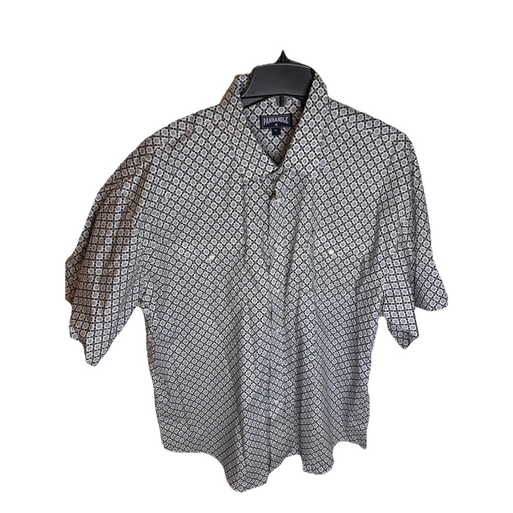 Panhandle Shirt Men's Pearl Snap Button Short Sleeve Size XL
